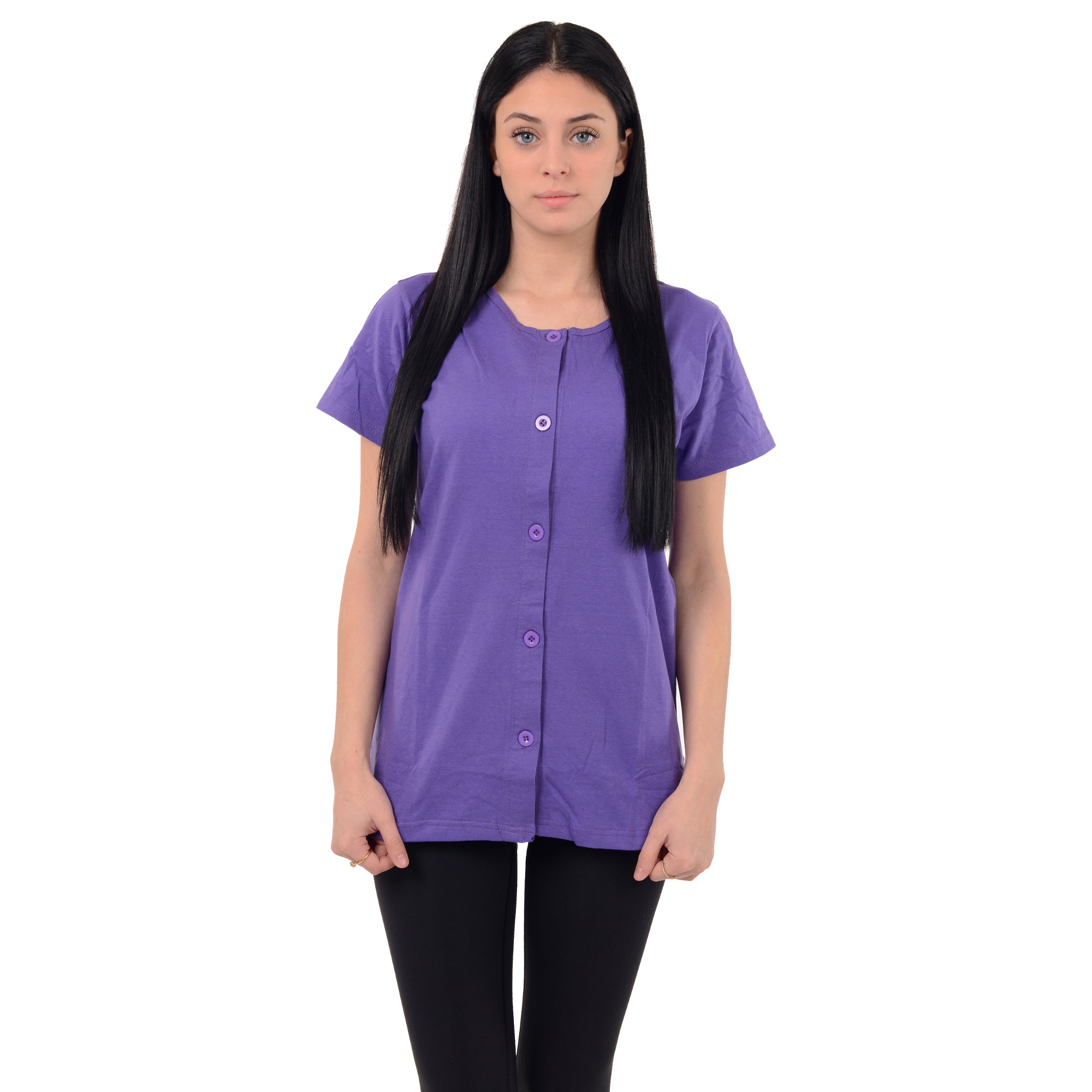 USBD Crew Neck Post Mastectomy Shirt with Drain Pockets